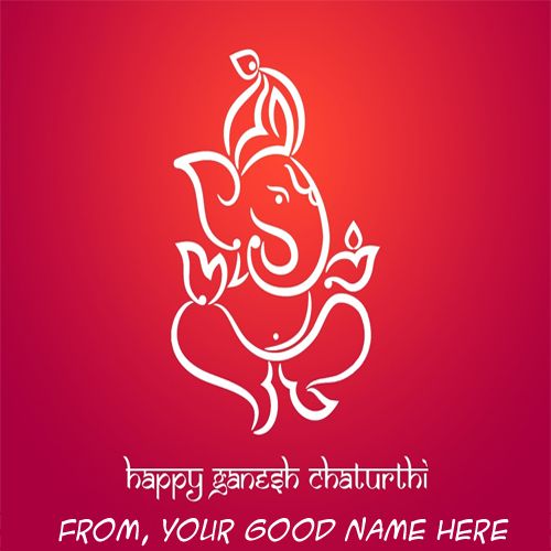 Hindu god ganesha festival wishes best dp pictures with name card